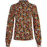 King Louie - Blouse - Zwart/Multicolour - Lange Bisschopsmouwen