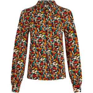 King Louie - Blouse - Zwart/Multicolour - Lange Bisschopsmouwen