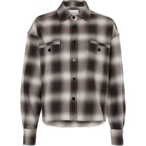 Closed Dames blouse bruin (Maat: L) - Ruit - Halslijn: Polokraag,