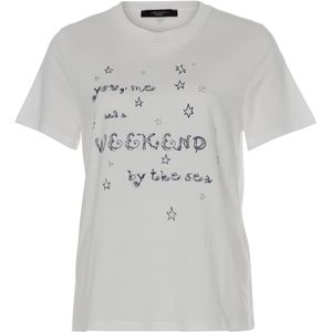 Weekend MaxMara T-shirt wit (Maat: M) - Halslijn: Ronde hals,