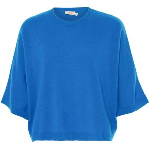 Absolut Cashmere Trui blauw (Maat: XS-S) - Effen - Halslijn: Ronde hals,