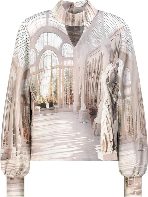 monari Blouse  brokaat / grijs / zwart / wit