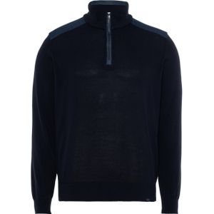 Paul & Shark Trui met rits blauw (Maat: XL) - Effen - Halslijn: Opstaande kraag met rits,