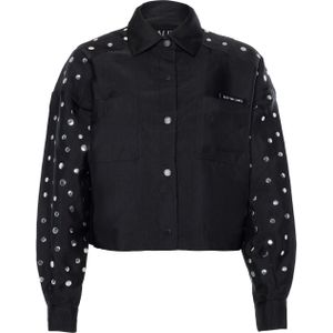 Alix The Label Blouse zwart (Maat: L) - Effen - Halslijn: Polokraag,