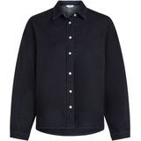 Penn & Ink N.Y. - Blouse - Blauw - Effen - Halslijn Polokraag