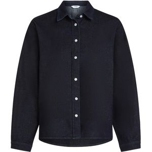 Penn & Ink N.Y. - Blouse - Blauw - Effen - Halslijn Polokraag