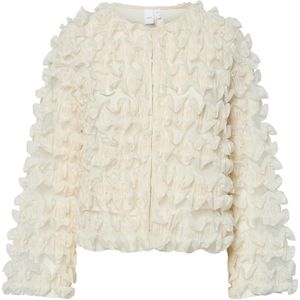 Y.A.S. - Blouse - Ecru - YASCAMEA LS TOP - Effen - Ronde Hals