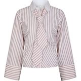 Neo Noir Dames blouse roze (Maat: 36) - Streep - Halslijn: Polokraag,