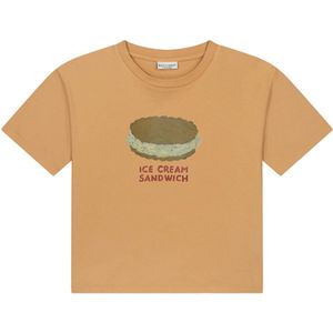 Daily Brat T-shirt beige (Maat: 128) - Fotoprint - Halslijn: Ronde hals,