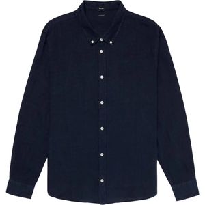 Denham Heren overshirt blauw (Maat: S) - Effen