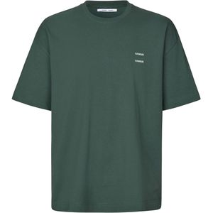 Samsøe Samsøe Heren t-shirt groen (Maat: M) - Effen - Halslijn: Ronde hals,