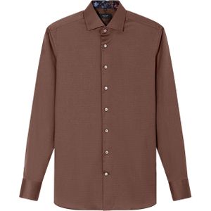 OLYMP - SIGNATURE - Overhemd - Bruin - Tailored Fit - Kentkraag