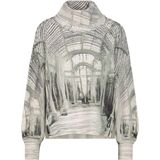 Monari Dames trui groen (Maat: 36) - Halslijn: Opstaande kraag,