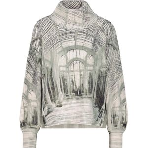 Monari Dames trui groen (Maat: 36) - Halslijn: Opstaande kraag,