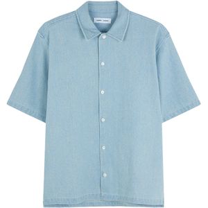 Samsøe Samsøe Overhemd korte mouw blauw (Maat: M) - Effen