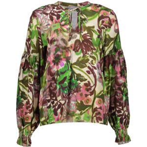 Geisha Blouse multicolor (Maat: S) - Halslijn: V-hals,