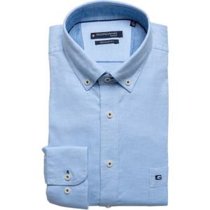 Giordano Overhemd lange mouw blauw (Maat: XL) - Effen