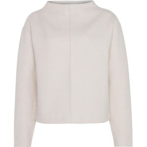 OPUS Dames trui beige (Maat: 36) - Effen - Halslijn: Opstaande kraag,