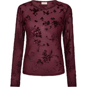 Freequent Blouse bordeaux (Maat: 2XL) - Mesh - Halslijn: Ronde hals,