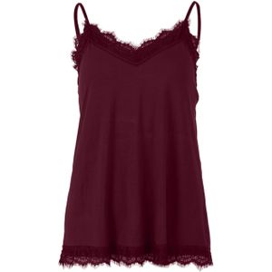 Enjoy Dames top bordeaux (Maat: S) - Effen - Halslijn: V-hals,