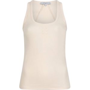 Dante6 Top ecru (Maat: XS) - Effen - Halslijn: Ronde hals,