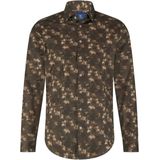 Blue industry Heren overhemd lange mouw bruin (Maat: 41)