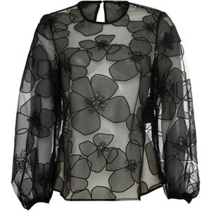 LUISA CERANO Dames top zwart (Maat: 38) - Halslijn: Ronde hals,