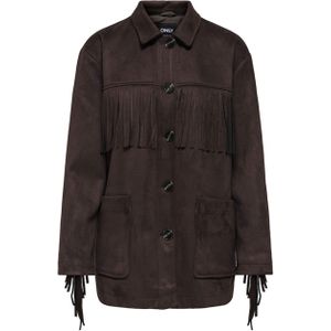 Only - ONLWILLA FRINGES FAUX SUEDE JACKET - Jas - Bruin