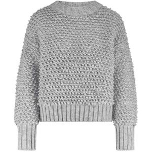 Nukus - Khloe - Dames Trui - Grijs - Effen - Ronde Halslijn