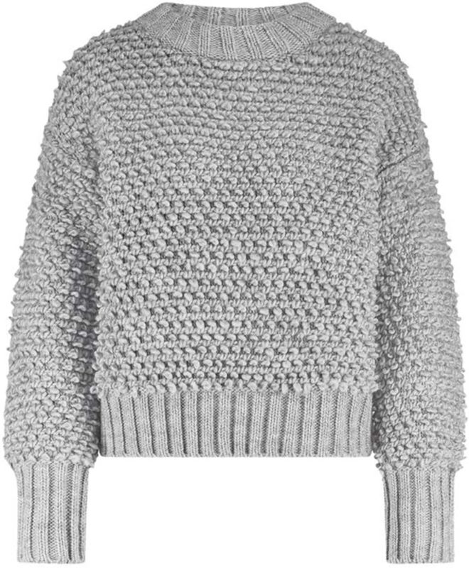 Nukus - Khloe - Dames Trui - Grijs - Effen - Ronde Halslijn