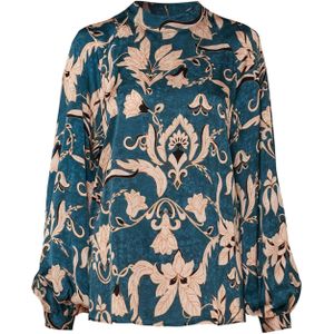 Desoto Blouse groen (Maat: 36) - Halslijn: Opstaande kraag,