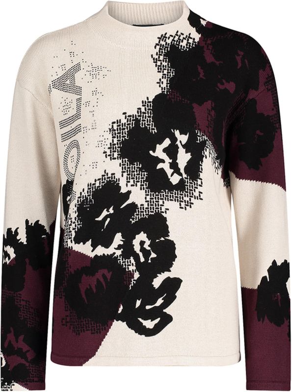 Betty Barclay Dames trui beige (Maat: 36) - Halslijn: Opstaande kraag,