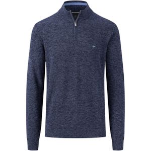 Fynch-Hatton Trui blauw (Maat: 2XL) - Mélange - Halslijn: Opstaande kraag,