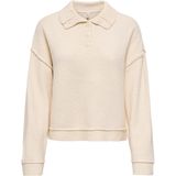 Only Dames trui ecru (Maat: S) - Effen - Halslijn: Polokraag,