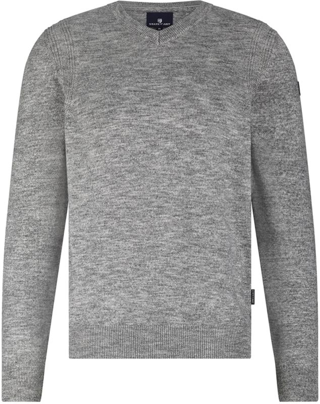 State of Art - Trui - Grijs - Mélange - V-hals
