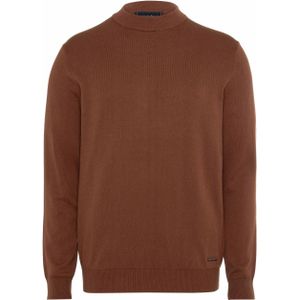 Scotland Blue Trui bruin (Maat: S) - Effen - Halslijn: Opstaande kraag,