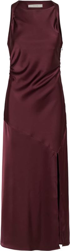Gestuz Dames jurk bordeaux (Maat: 36) - Effen - Halslijn: Ronde hals,