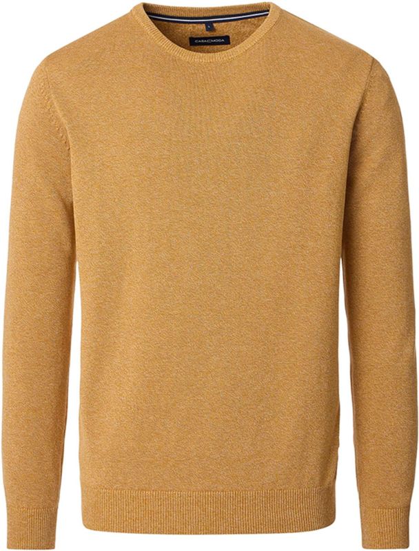 Casa Moda Heren trui geel (Maat: M) - Mélange - Halslijn: Ronde hals,