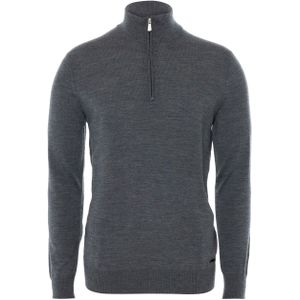 Born with appetite Heren trui met rits grijs (Maat: S) - Halslijn: Opstaande kraag met rits,