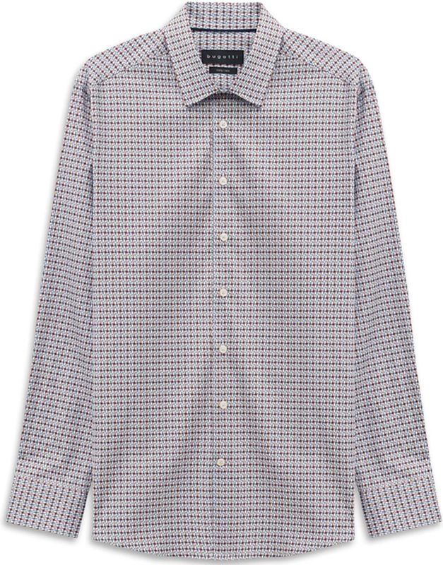 bugatti - Overhemd - Sand - Lichtblauw - Groen - Bessen