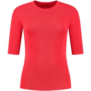 Nikkie T-shirt rood (Maat: 40) - Effen - Halslijn: Ronde hals,