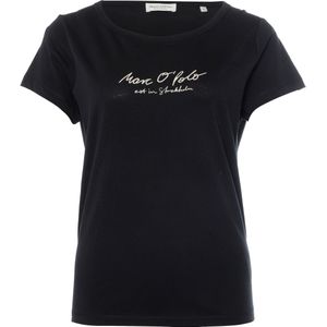 Marc O’Polo T-shirt zwart (Maat: M) - Logo - Halslijn: Ronde hals,