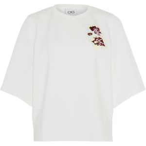 CKS T-shirt ecru (Maat: XS) - Bloemen - Halslijn: Ronde hals,