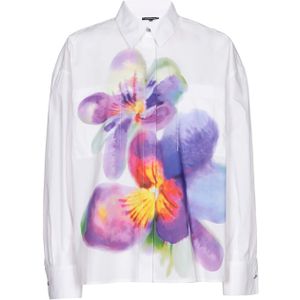 Caroline Biss Blouse wit (Maat: 40) - Bloemen - Halslijn: Kraag,