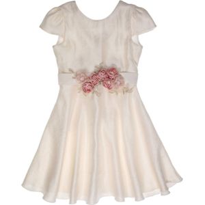 Gymp Meisjes jurk beige (Maat: 122) - Glitter