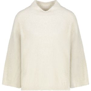 Monari Dames trui beige (Maat: 38) - Glitter - Halslijn: Opstaande kraag,