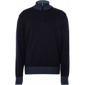 Paul & Shark Trui met rits blauw (Maat: 3XL) - Effen - Halslijn: Opstaande kraag met rits,