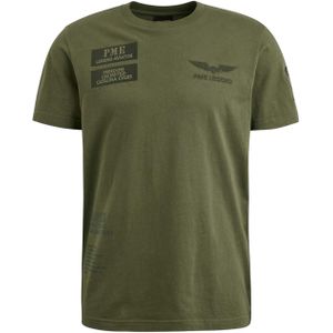 PME Legend T-shirt groen (Maat: M) - Effen - Halslijn: Ronde hals,
