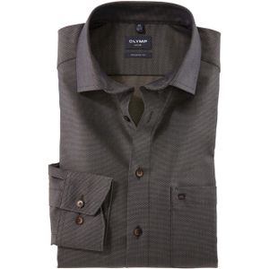 Olymp Modern fit Luxor Heren overhemd lange mouw bruin (Maat: 44)