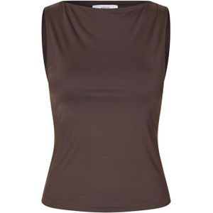 Envii Dames top bruin (Maat: L) - Effen - Halslijn: Boothals,